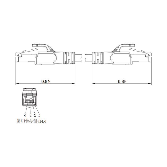 RJ45公头直型转RJ45公头直型、双端预铸PUR柔性电缆、带屏蔽、黄色护套、0C4182-XXX